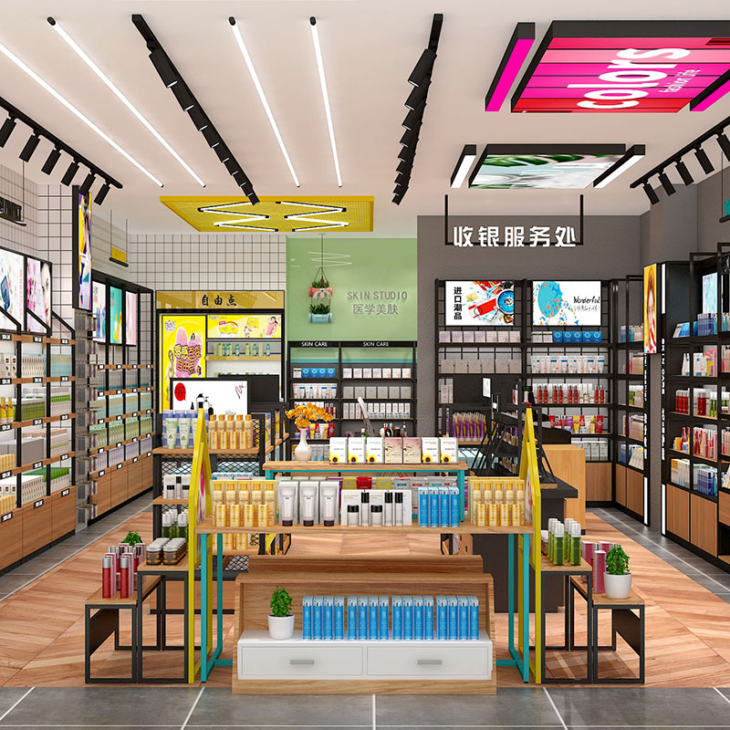 亳州精品化妝品陳列柜連鎖美妝店貨架商場展示架