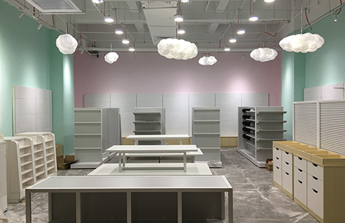 肇慶大唐展示廣州黃埔店貨架安裝過程