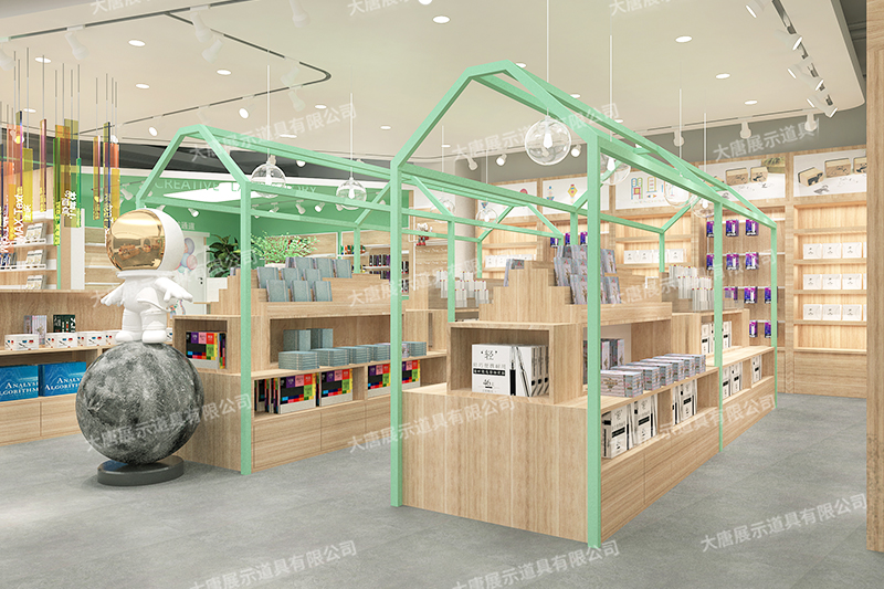 龍巖文具店貨架，文具貨架， 文具店道具，文具中島柜， 文具店貨架靠墻，大唐展示貨架