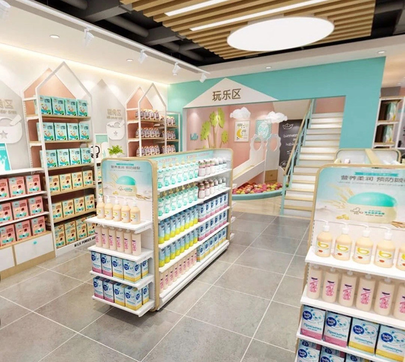 肇慶定制孕嬰店展示架,母嬰貨架定制,嬰童展示架,大唐陳列架