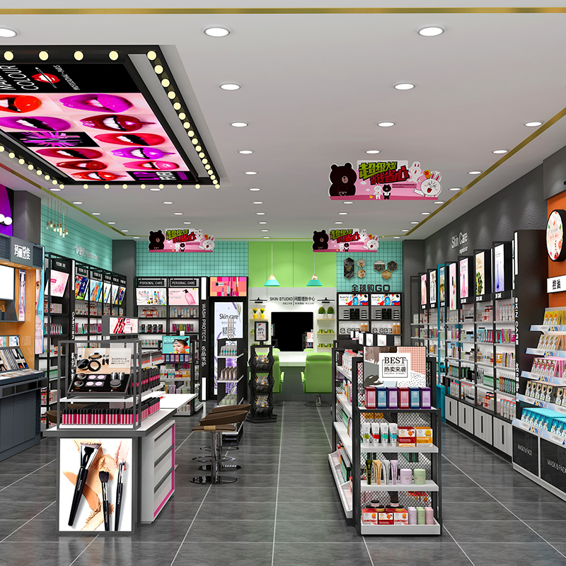 長春精品化妝品陳列柜美妝店貨架