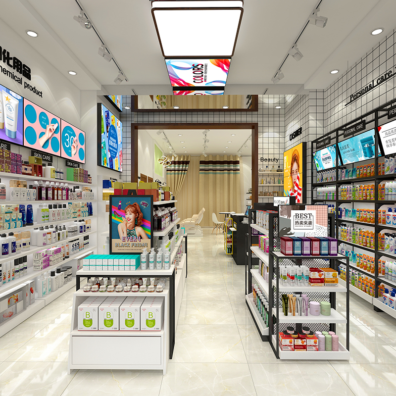 益陽精品美妝店貨架化妝品展示架品牌專柜彩妝面膜護膚多層置物架貨架