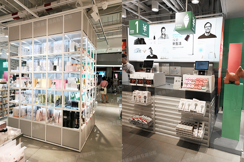 武威精品店貨架，NOME貨架，諾米陳列架，大唐展示貨架，北歐風(fēng)貨架，三元店貨架