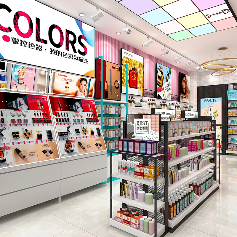 紅河哈尼族彝族化妝品展示柜品牌專柜彩妝置物架