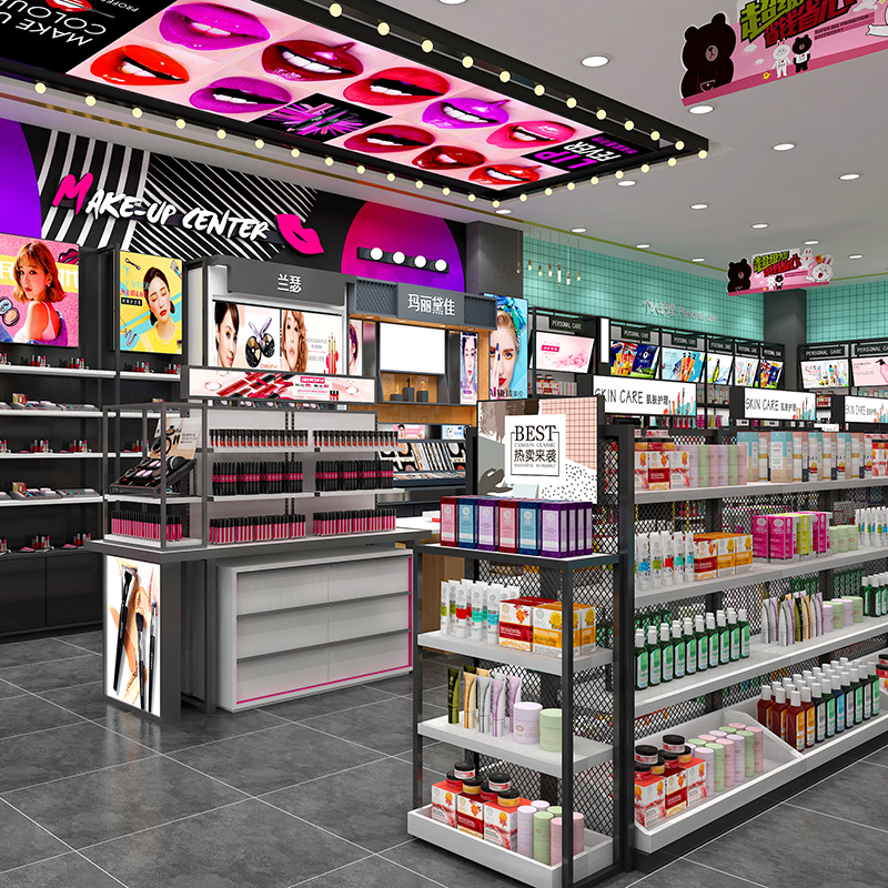汕頭精品化妝品陳列柜美妝店貨架
