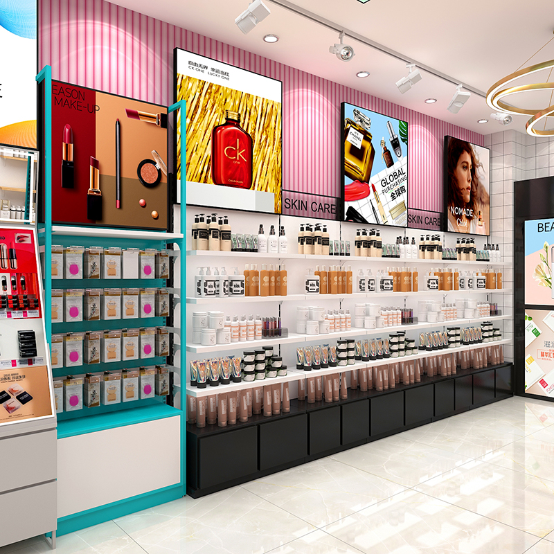 紅河哈尼族彝族化妝品展示柜品牌專柜彩妝置物架