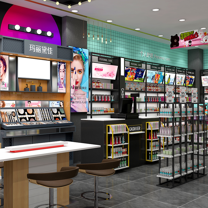 汕頭精品化妝品陳列柜美妝店貨架