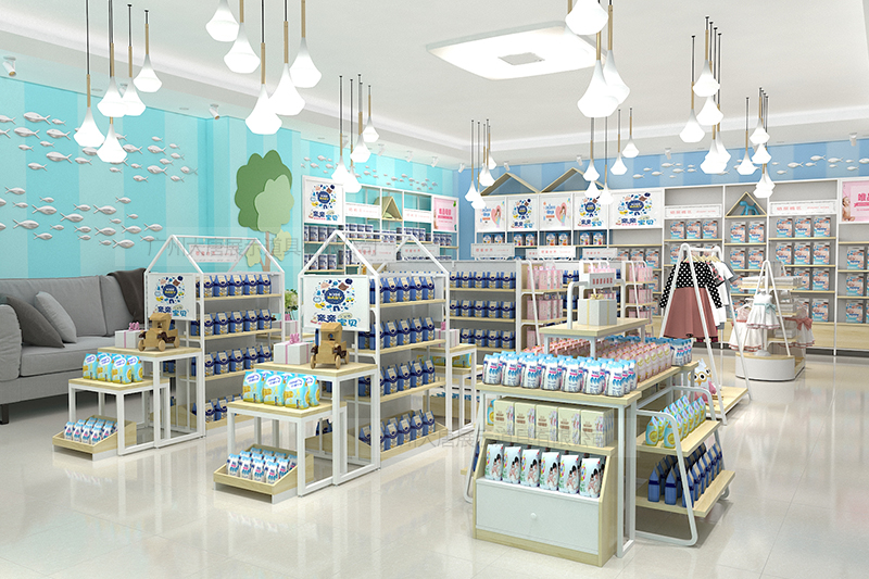 四川母嬰店貨架，母嬰奶粉貨架，奶粉陳列架，母嬰整店輸出，大唐展示貨架