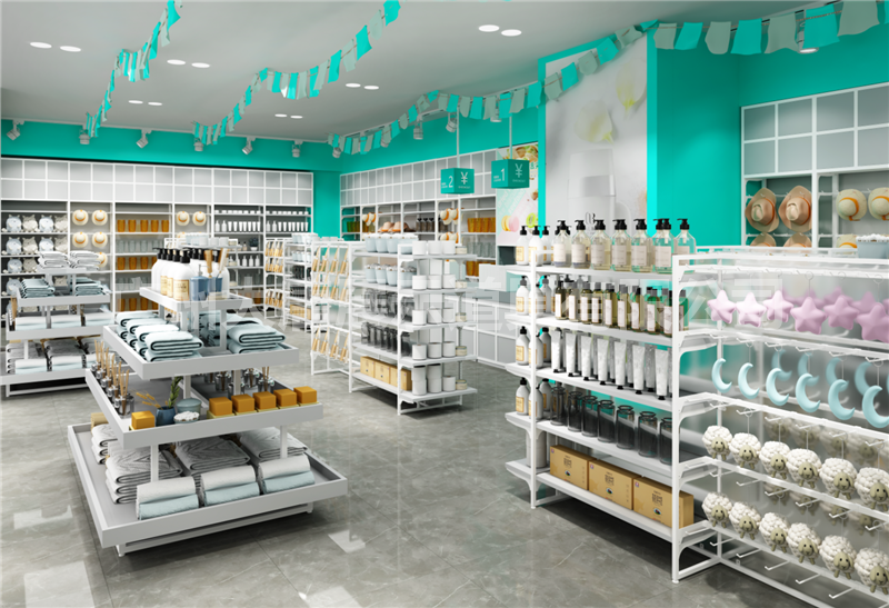 巴音郭楞蒙古三元店貨架,精品店展示架,家居百貨貨架