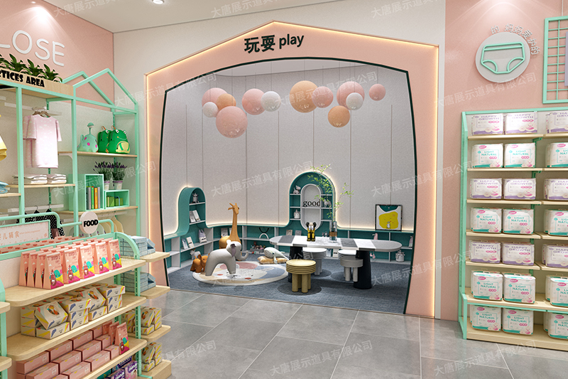 韶關母嬰店貨架，母嬰奶粉貨架，奶粉陳列架，母嬰整店輸出，大唐展示貨架