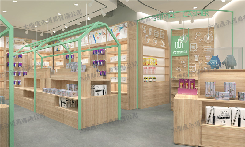 山南地文體店貨架,文具店貨架,鋼木貨架