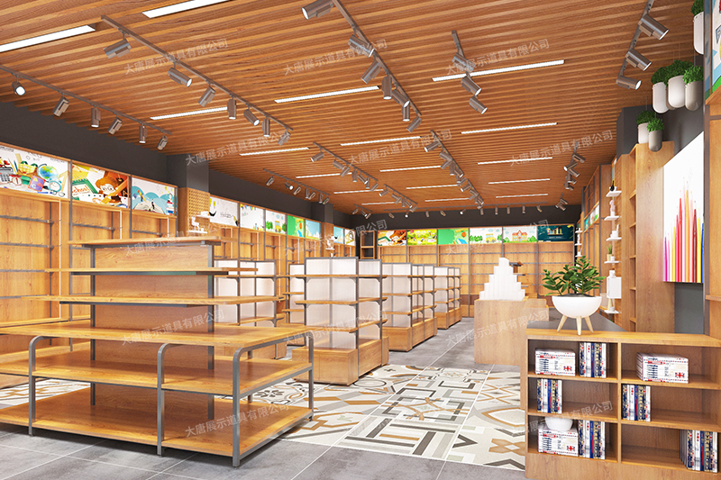 濟南文具店貨架，文具貨架， 文具店道具，文具中島柜， 文具店貨架靠墻，大唐展示貨架